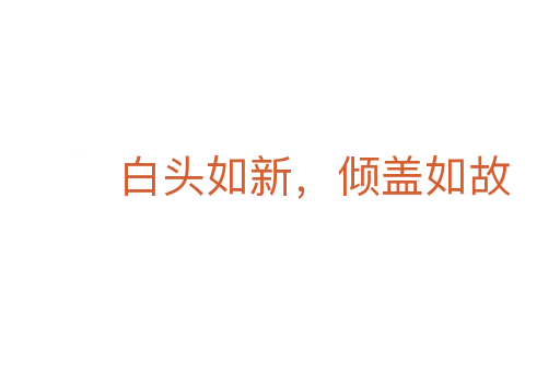 白頭如新,傾蓋如故