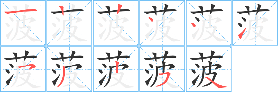 菠的筆順?lè)植窖菔?>
					
                    <hr />
                    <h2>菠的基本信息</h2>
                    <div   id=